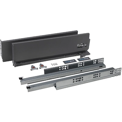 Система ящиков Slimbox AKS L-500 графит средний PUSH TO OPEN H=128 ДСП 16мм - фото 2