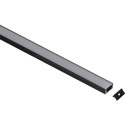 Профиль алюминиевый AKS SIRIUS-1407S накладной с экраном, цвет черный, 2м - фото 2