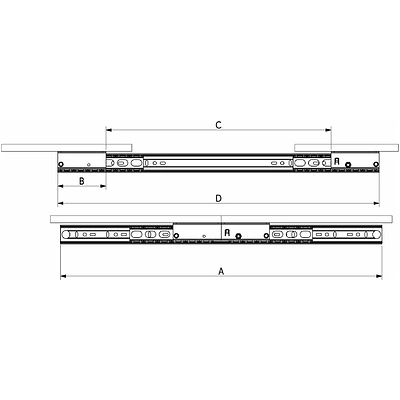 Механизм для раздвижных столов внутреннего крепления синхронный со стопором 35-520, AKS - фото 2