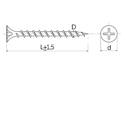 Саморез для гипсокартона 3,5*16 крупный шаг (уп/1тыс.шт) AKS - фото 2