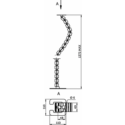 Кабель-канал гибкий L = 1350 мм., 45 звеньев, белый AKS - фото 2