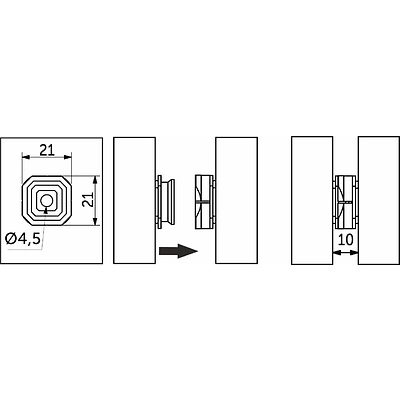Соединитель для панелей кнопочный d25 (уп/4внутренних+4наружных) - фото 2