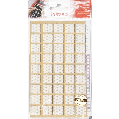 Подкладка самоприлипающая фетровая прорезиненная 15 х 15мм (1упак.=45шт), белая, Folmag - фото 3