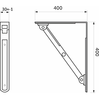 Полкодержатель складной 400 белый AKS (Модель 3) - фото 2