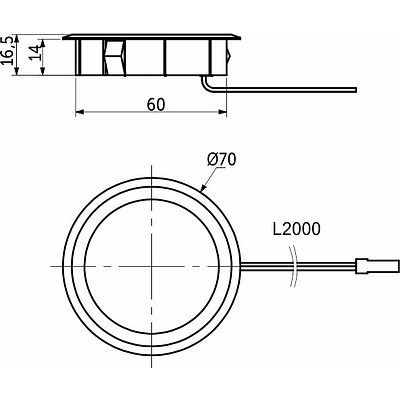 Бесконтактная зарядка для телефонов встраиваемая в мебель, D70x16мм, IP44, без блока питания, алюминий, GLS - фото 2