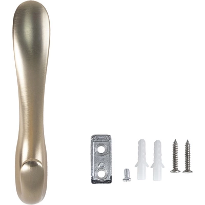 Крючок меб. двухрожковый мет. ROMA брашированное золото AKS - фото 6