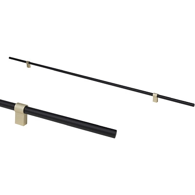 Ручка меб. скоба алюм. WHISPER 704/1000 черный матовый+брашированное золото, AKS - фото 1