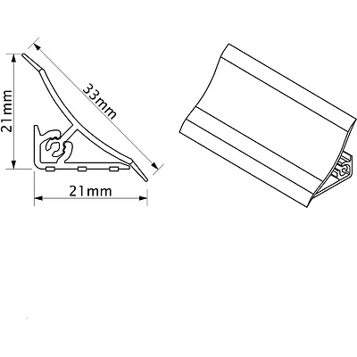 Плинтус ПВХ к столешнику LР орех (20) EL-MECH-PLAST (1шт=3м.п.) - фото 2