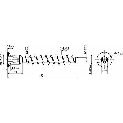 Шуруп-конфирмат 7,0*70 (уп/20шт) AKS - фото 2