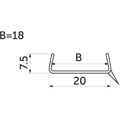 Профиль цоколя уплотнительный ПВХ 18мм (3,0м=1шт), бесцветный,E, РП - фото 2