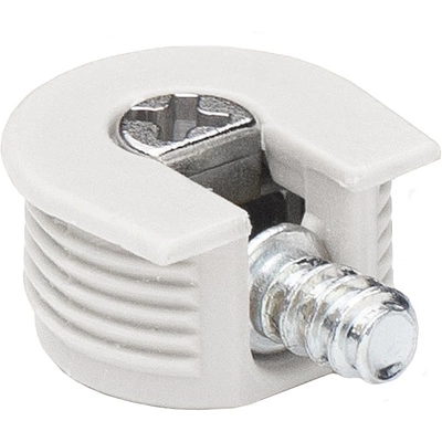 Эксцентриковая стяжка быстрого монтажа 20 мм белая + шток 6*7мм (уп/10шт) AKS - фото 1