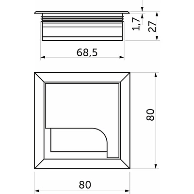 Пропуск кабельный металл 80х80мм алюминий AKS - фото 2