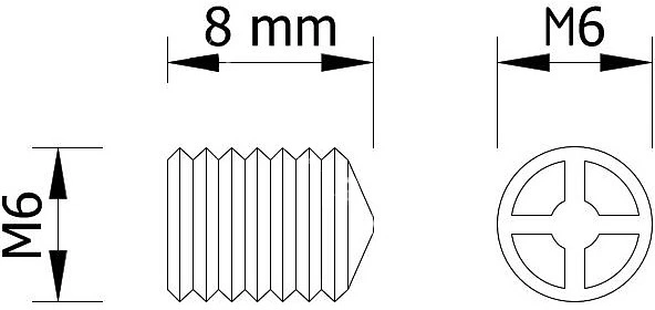 Коническая стяжка винт с крестообразным шлицем М6*8 - фото 2