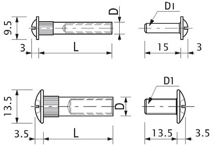 Стяжка межшкафная d8 М6х29мм (уп/100шт) AKS - фото 4