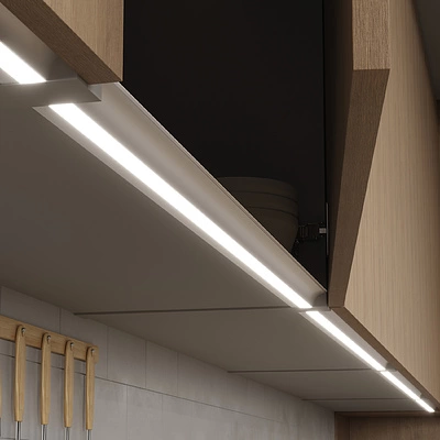 Профиль алюминиевый накладной/торцевой AVIOR, с экраном, цвет черный, 2м, AKS - фото 4