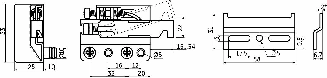 Навес регулируемый левый+правый+планки+белые заглушки VOLAT MINI NEO, AKS - фото 2