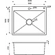 Мойка н/сталь, прямоугольная одночашевая, 600*500мм, графит, PVD покрытие, врезн на столешницу, AKS (3,2мм) - фото 2