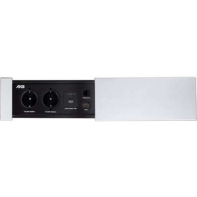 Выдвижной удлинитель Hollander, 2 розетки, 2xUSB, HDMI, LAN, алюминий, AKS - фото 4
