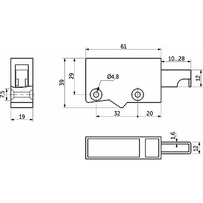 Навес кухонный регулируемый (простой) белый, AKS - фото 2