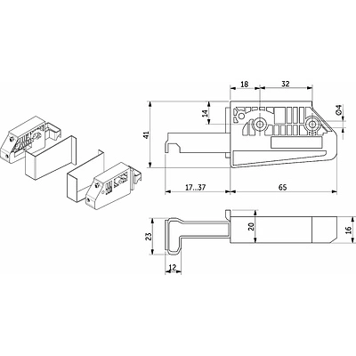 Навес кухонный регулируемый ABS левый+правый + серые заглушки PRIME by AKS - фото 2