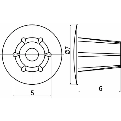 Заглушка пластик d5 белый (02) PL (упак.-0,2тыс.шт.) - фото 2
