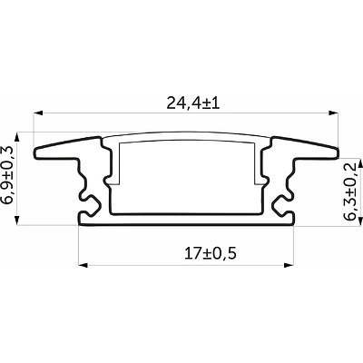Профиль алюминиевый врезной LIRA-1707 с экраном, цвет алюминий, 3м, AKS - фото 2