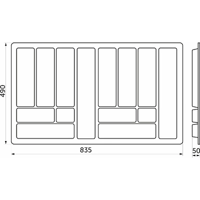 Лоток для столовых приборов 900 COMFORT (835*490), белый РП - фото 2