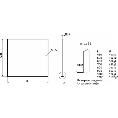 Поддон гигиенический в базу 800 мм., под 18 ДСП, белый, РФ (762*520 мм) - фото 2