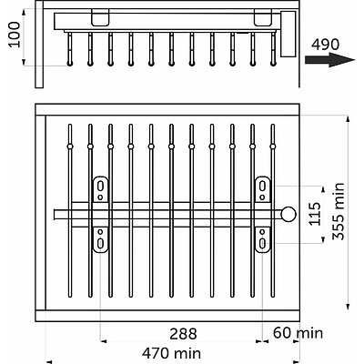 Выдвижная вешалка для брюк крепл.верх., хром GRIDLI - фото 2