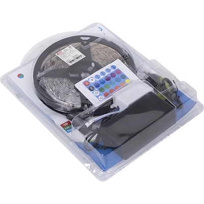 Лента светодиодная RGB влагостойкая - 4,8W/m, 12V, 10мм, 5050, 54 д/м, IP65, цветная - 5м, + блок питания + контроллер, AKS - фото 4