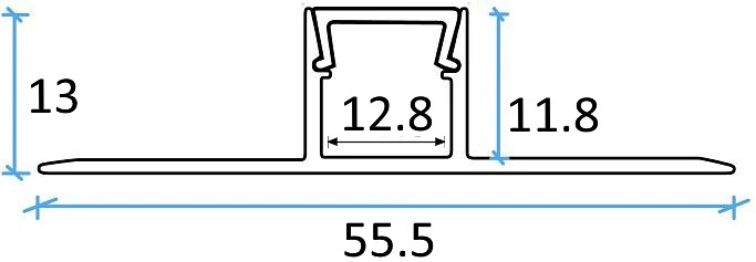 Профиль алюминиевый накладной в гипсокартон RIGEL-1513D, с экраном, цвет алюминий, 2м, AKS (в комплекте 4 заглушки) - фото 2