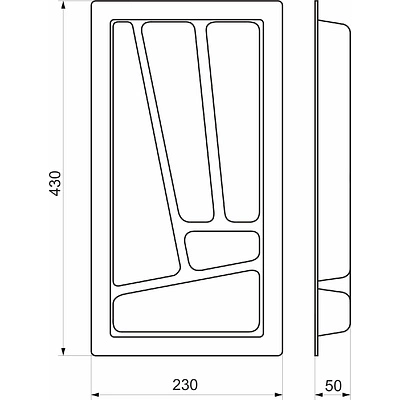 Лоток для столовых приборов 300 VERSO (230*430), металлик РП - фото 2