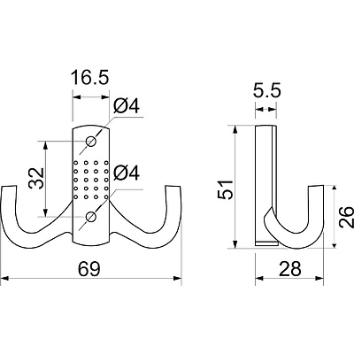 Крючок меб. двухрожковый мет. WP12 старое золото GRIDLI - фото 5