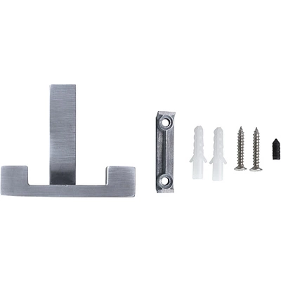 Крючок меб. двухрожковый мет. LEGGO шлифованный титан AKS - фото 5