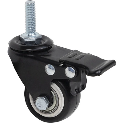 Колесо меб. DIAMOND d40 h60 с винтом М8 с торм., черный AKS - фото 1