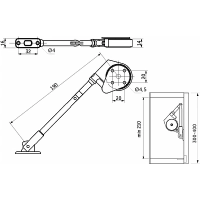 Подъемный механизм барный нижний AKS SMART LIFT - фото 3