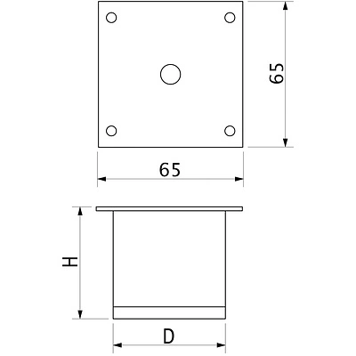 Опора меб. мет. d50 h100 с регул. белый AKS - фото 4