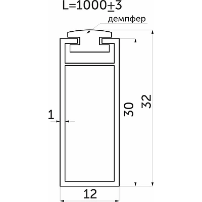 Штанга гардеробная прямоуг. FAME L-3000 с демпфером, черный браш AKS - фото 2