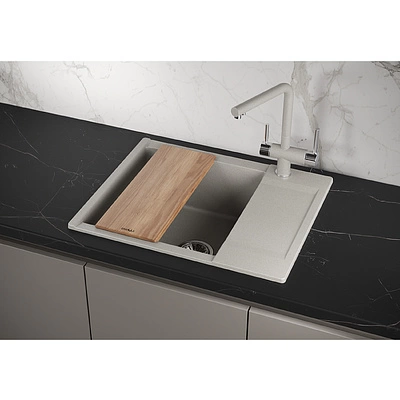 Мойка кварцевая, прямоугольная, GR-6202 Estetica, 620*500мм, базальт, Granula - фото 4