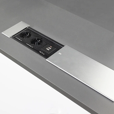 Выдвижной удлинитель Hollander, 2 розетки, 2xUSB A, HDMI, LAN, алюминий, AKS - фото 5