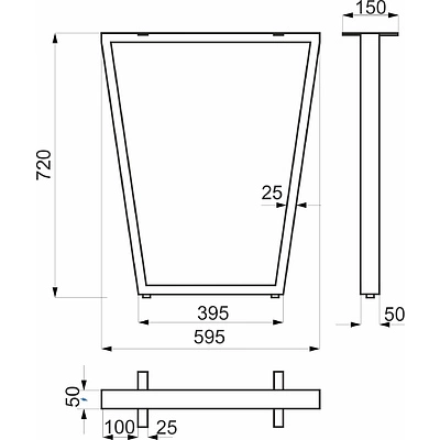 Подстолье VIKING h720, черный AKS (1 компл. = 2 шт.) - фото 3
