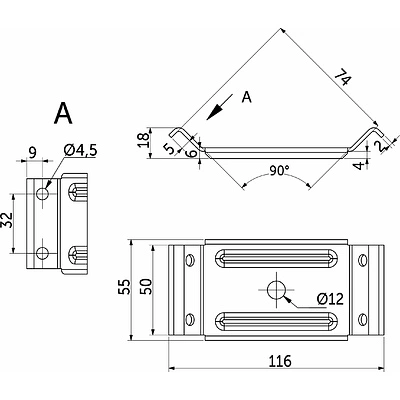 Стяжка для столов II белый цинк AKS - фото 2