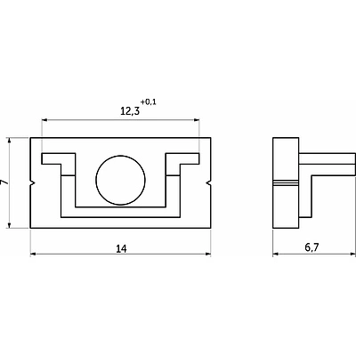 Заглушка к алюминиевому профилю SIRIUS-1407S, цвет черный, AKS - фото 2
