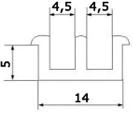 Профиль пластик белый направляющая для 2-х стекол низкий (L-2500) - фото 2
