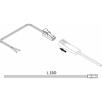 Шнур соединительный AKS (миниконнектор папа- провод), 15 см - фото 2
