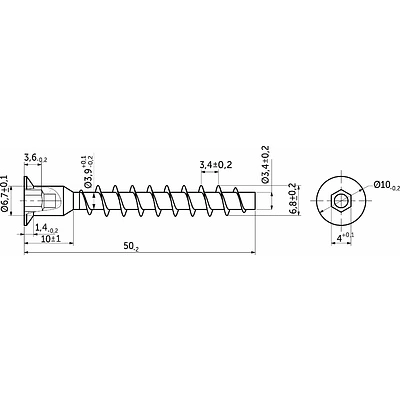 Шуруп-конфирмат 7,0*50 (уп/2.5тыс.шт) AKS - фото 2