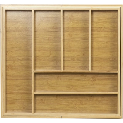 Лоток для столовых приборов BAMBOO раздвижной 520-825*470, бамбук натуральный AKS - фото 1