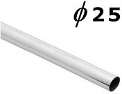 Труба d 25 L- 3000 (0,5мм), (вес 0,81кг) хром AKS - фото 1