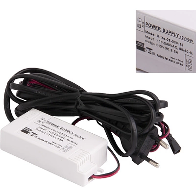 Блок питания Ultra 15W/12V с вилкой и миниконнектором (по 2 м), AKS - фото 4