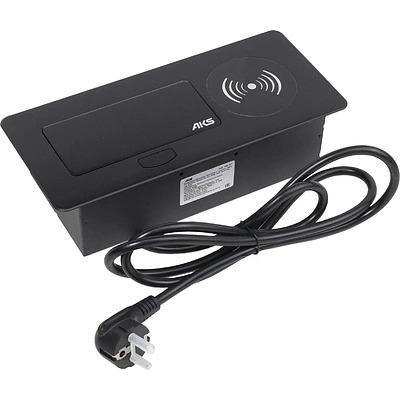 Выдвижной удлинитель Nova 5, 1 розетка, USB A + C, беспроводная зарядка, черный, AKS - фото 1